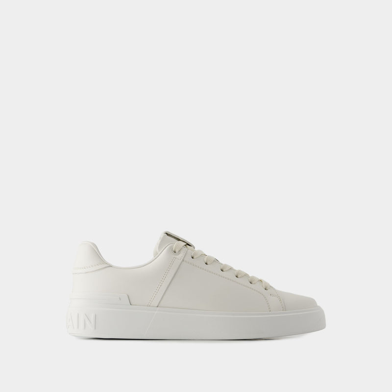 B-Court Sneakers - Balmain - Leather - White