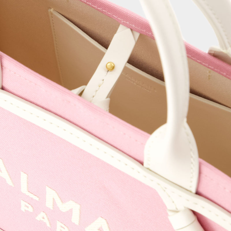 B-Army Small Shopper Bag - Balmain - Canvas - Pink