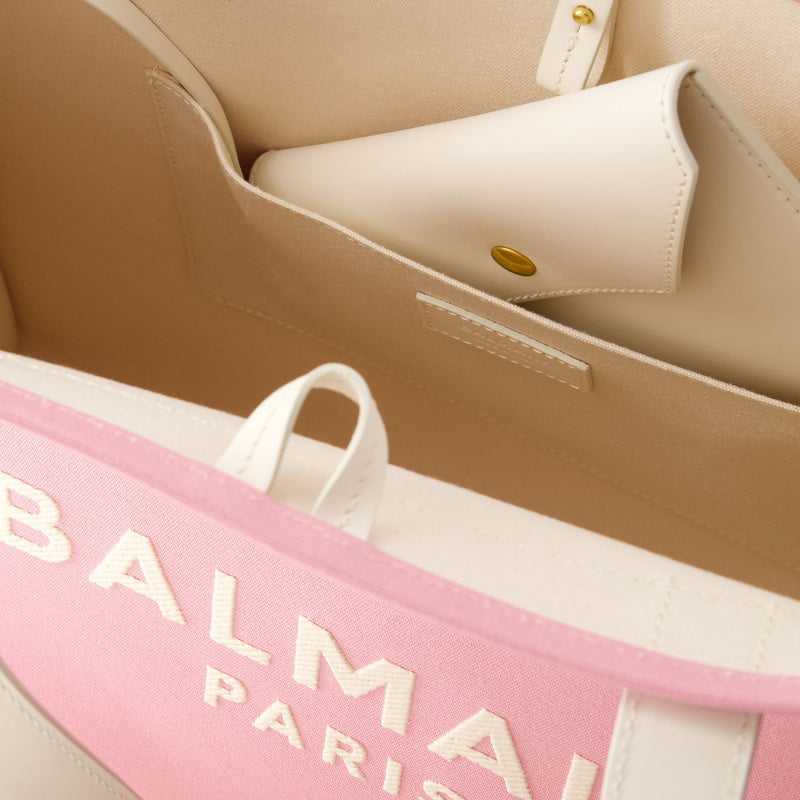 B-Army Medium Shopper Bag - Balmain - Canvas - Pink