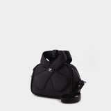 Leather Loop Baguette Bag in black leather