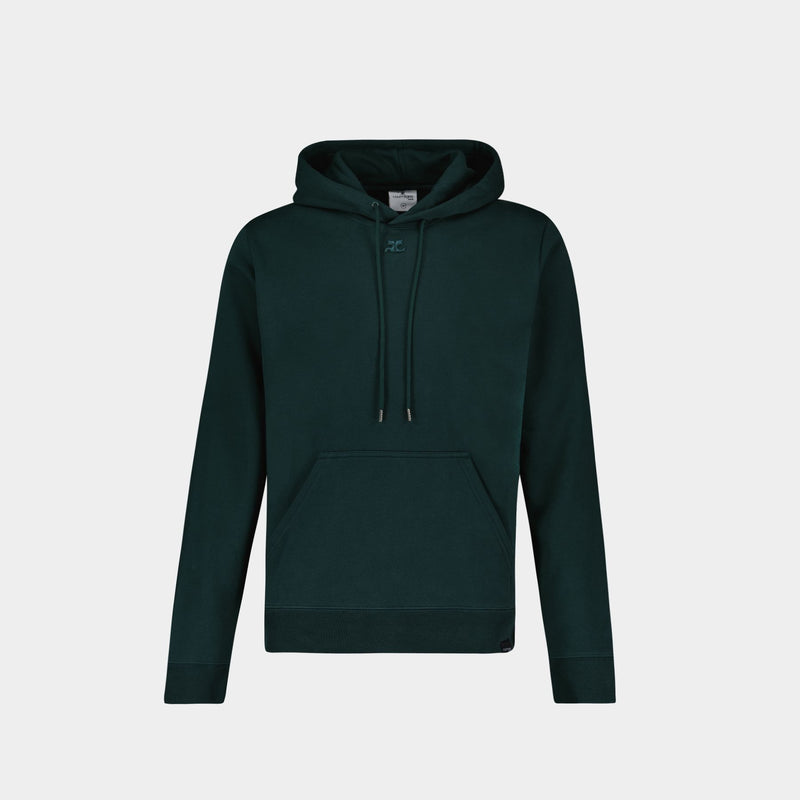 Fleece Hoodie in Green Cotton