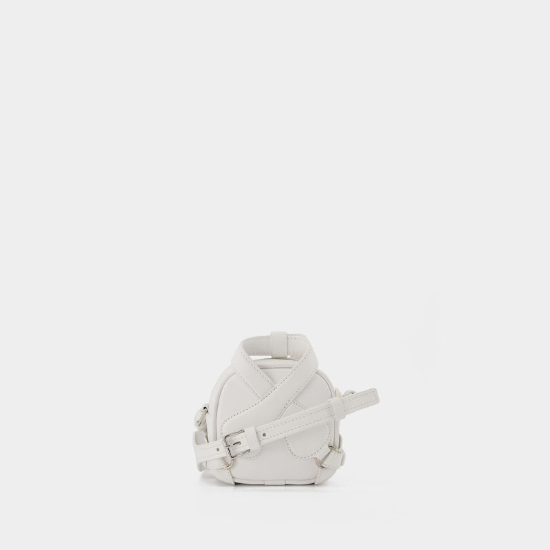 Mini X Loop Bag in White Leather