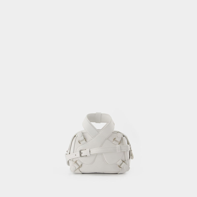 X Loop Baguette Bag in White Leather