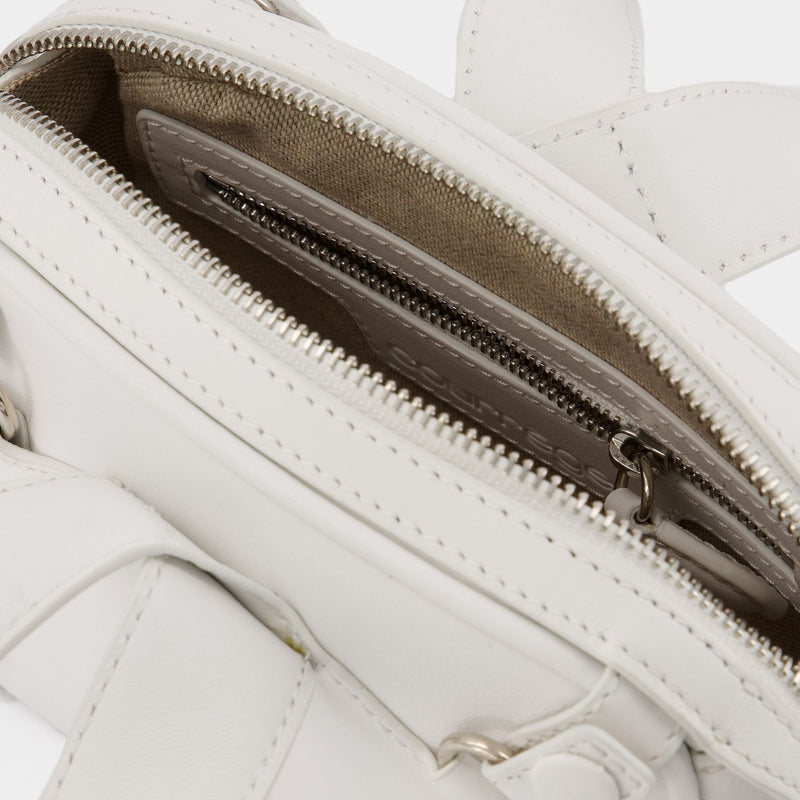 X Loop Baguette Bag in White Leather