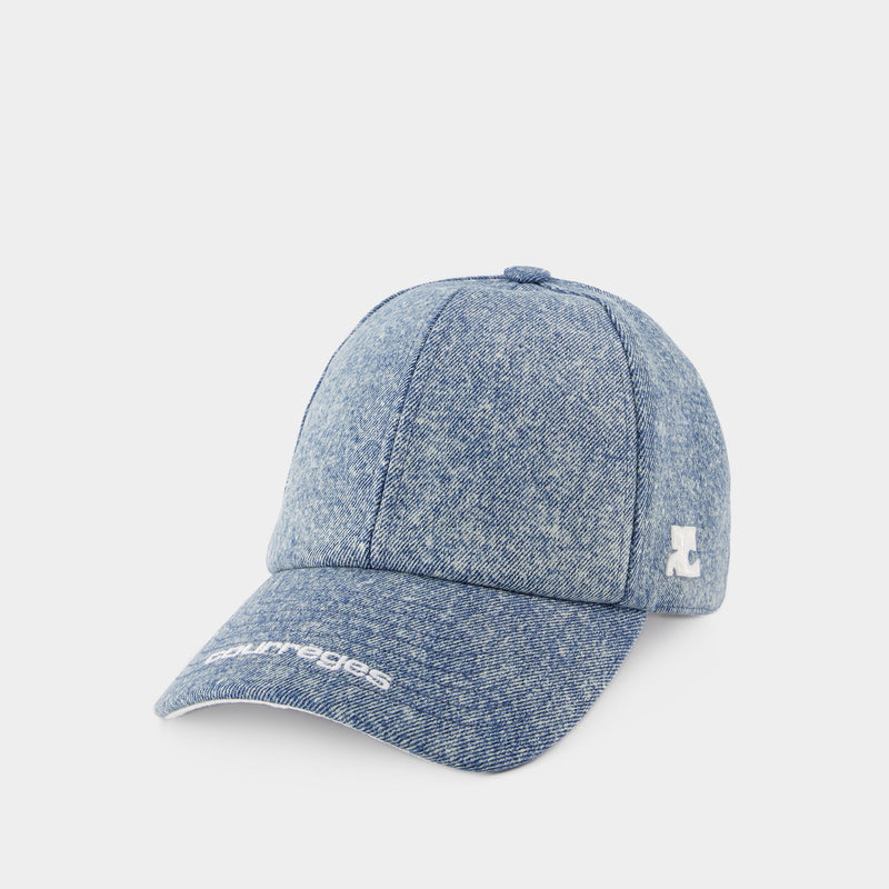 Dirty Blue Denim Shell  Hat - Courrèges - Blue - Cotton