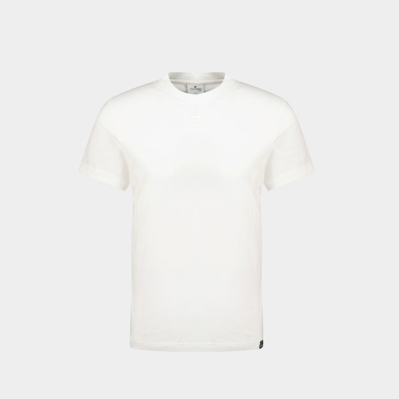 AC Straight T-Shirt - Courreges - Cotton - Heritage White