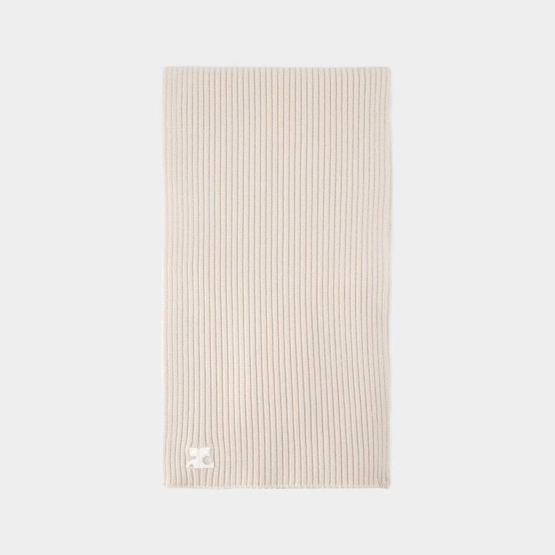 Ac Rib Scarf - Courreges - Wool - Beige