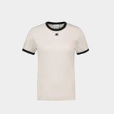 Bumpy Contrast T-Shirt - Courreges - Cotton - Black