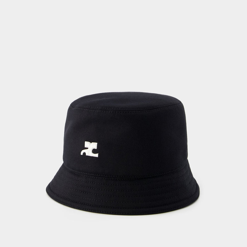 Signature Bucket Hat - Courreges - Cotton - Black