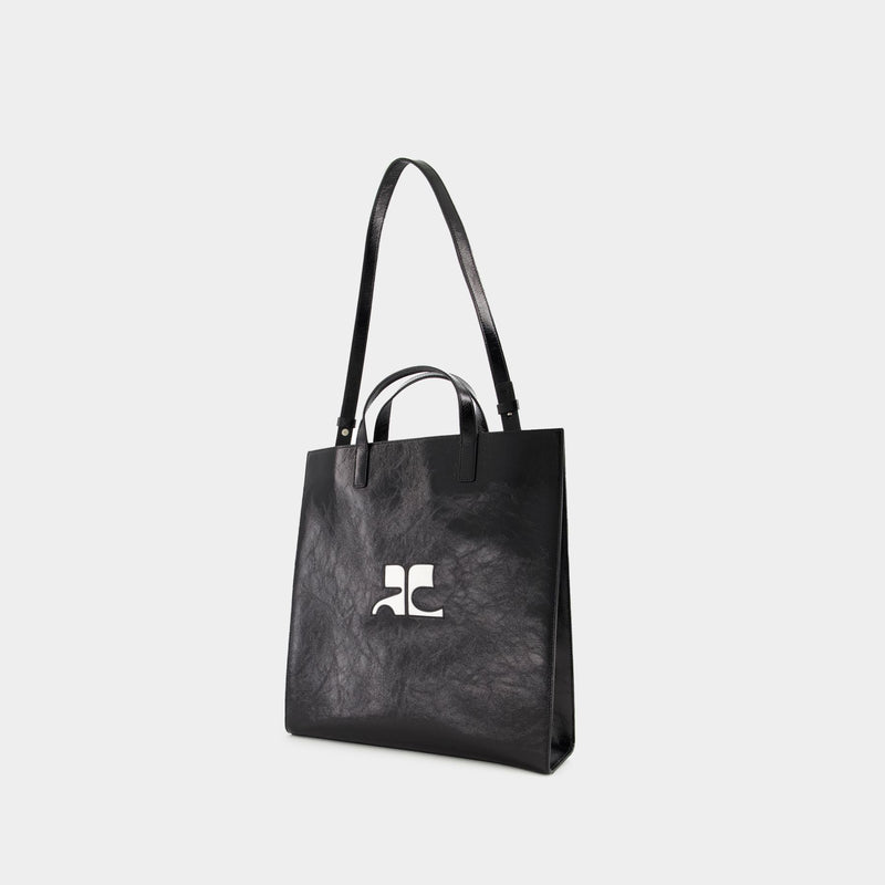 Heritage Naplack Shopper Bag - Courreges - Leather - Black