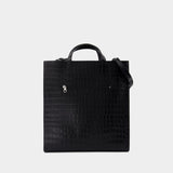 Heritage Croco Shopper Bag - Courreges - Leather - Black