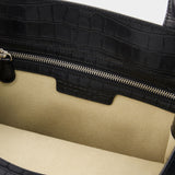 Heritage Croco Shopper Bag - Courreges - Leather - Black