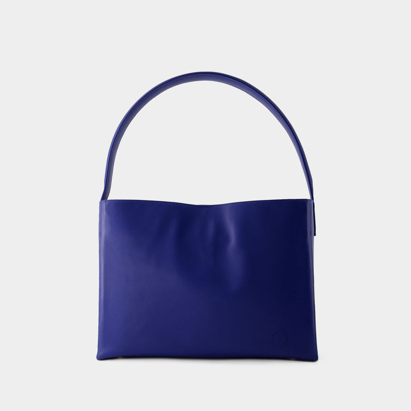 Leonore L Shoulder Bag - Ines de la Fressange - Leather - Blue Cobalt