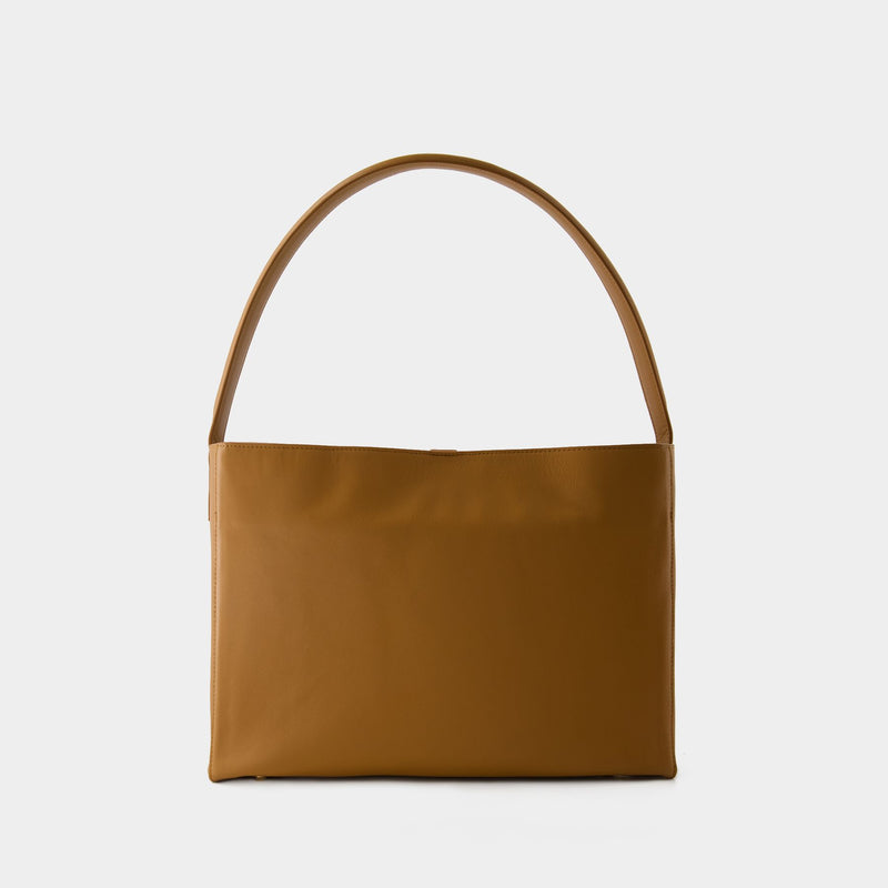 Leonore L Shoulder Bag - Ines de la Fressange - Leather - Camel