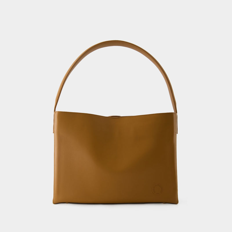 Leonore L Shoulder Bag - Ines de la Fressange - Leather - Camel