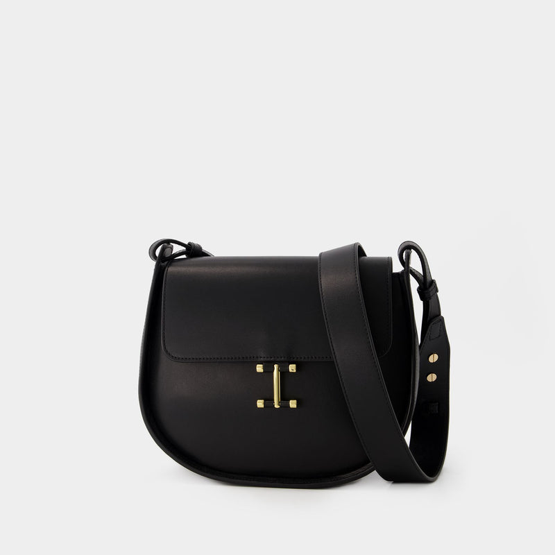 Senda Shoulder Bag Ines de la Fressange Leather Black