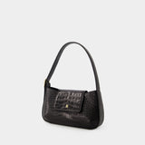 Baguette Shoulder Bag - Rouje - Leather - Black Croco