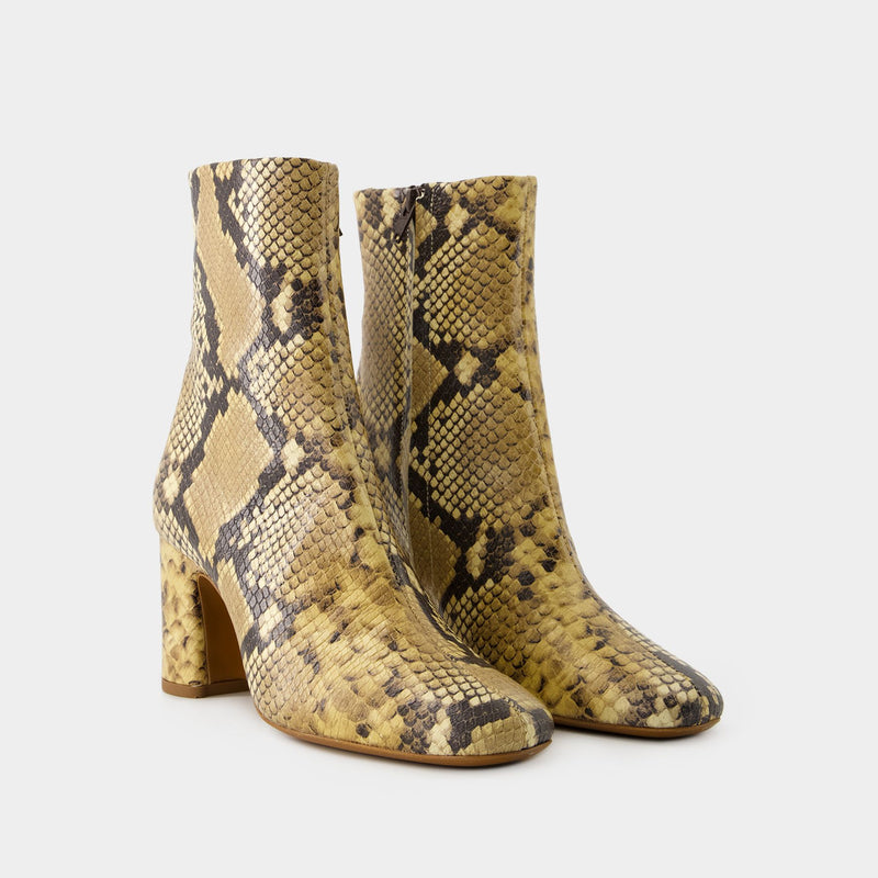 Celeste Ankle Boots - Rouje - Leather - Natural Python