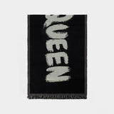 Sc Over Mcqueen Af Scarf - Alexander Mcqueen -  Black/Ivory - Wool