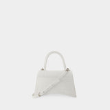 Hourglass S Bag - Balenciaga - White - Leather