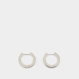 Logo Hoop Earrings in Silver With Strass
