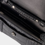 Hourglass Wallet on chain - Balenciaga - Leather - Black