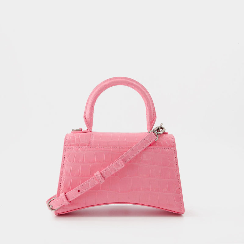 Balenciaga Pink Hourglass Xs Top Handle Bag Mini