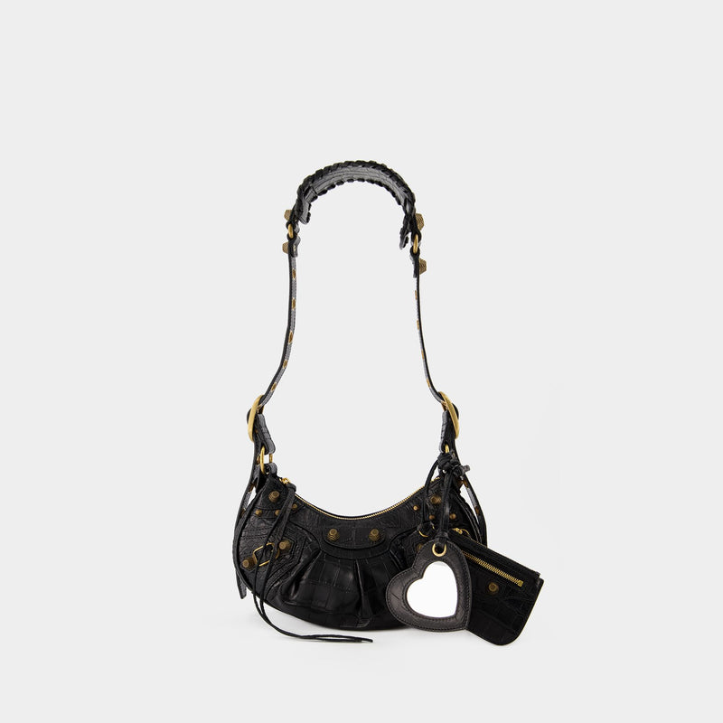Balenciaga Croco-Print Le Cagole Mini Bag with Chain