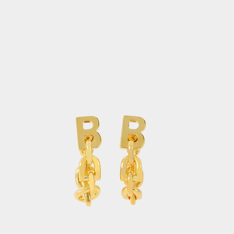 Shiny Gold-Tone Brass Earrings