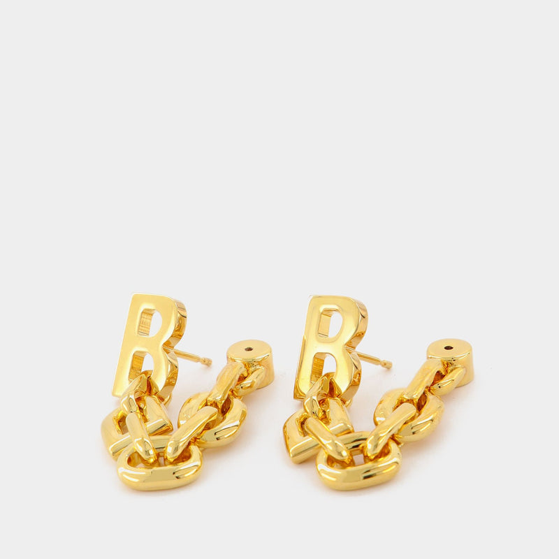 Shiny Gold-Tone Brass Earrings