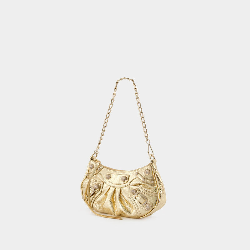 Le Cagole Mini W/Ch Bag - Balenciaga -  Gold Clair - Leather