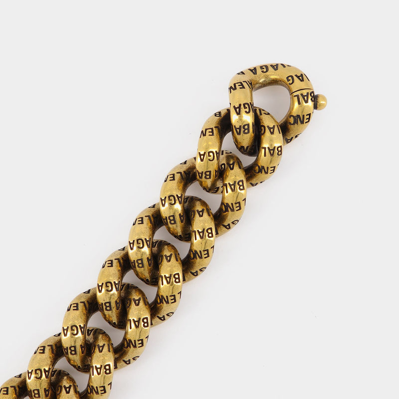 Logo Bracelet in Gold-tone Brass