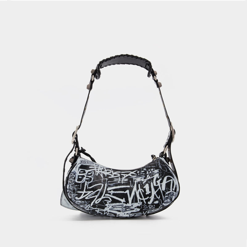 Women's Hourglass Small Handbag Graffiti in Optic White