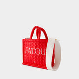 Patou Small Tote Bag - Patou - Cotton - Red Ski Slope