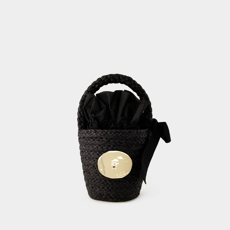 Bucket Bag - PATOU - Raffia - Black