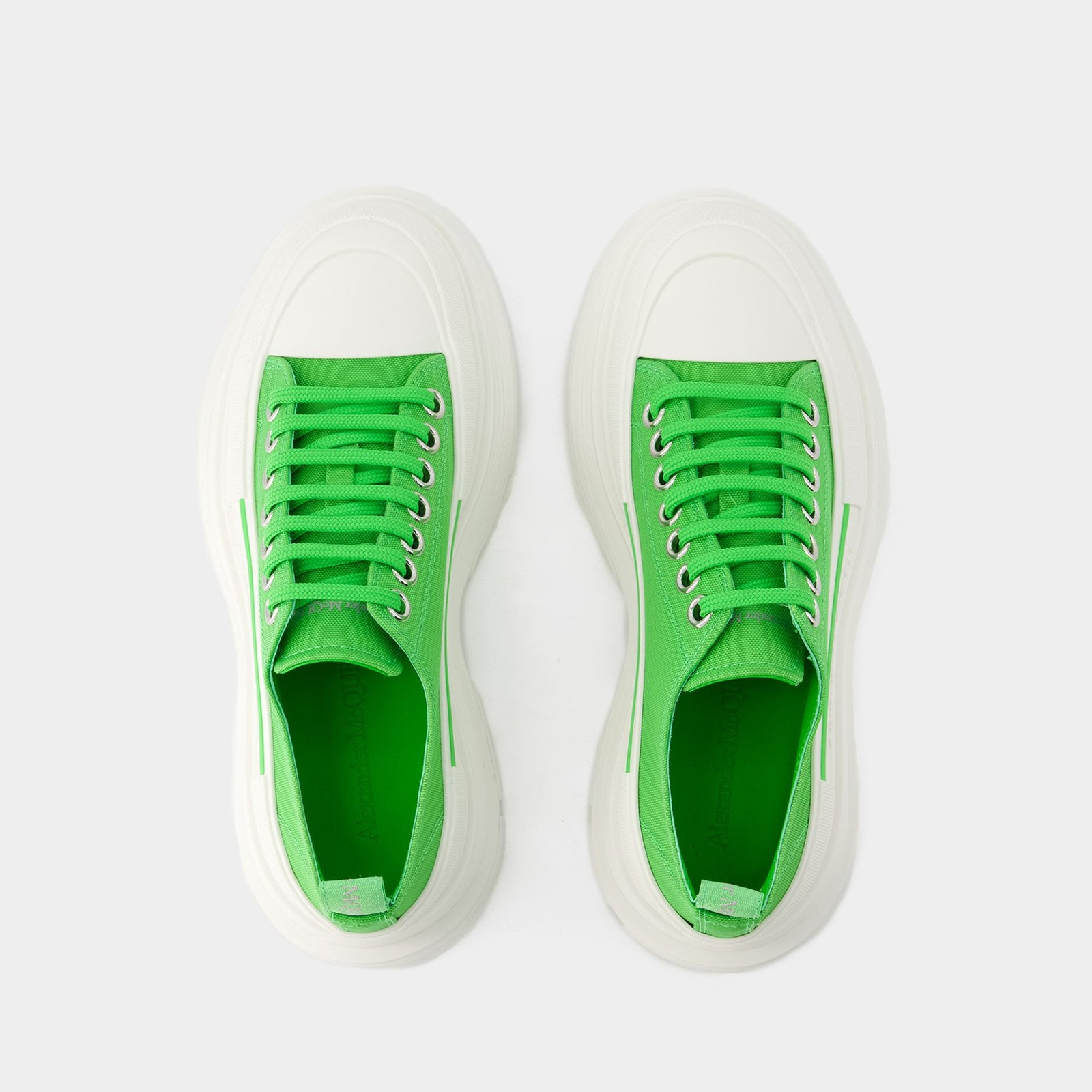 Tread Slick Sneakers Alexander Mcqueen Green/White Leather