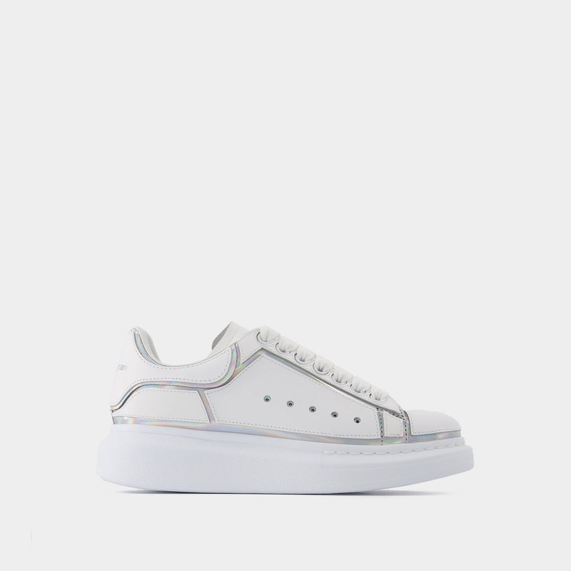 Oversize sneakers in Silver Leather