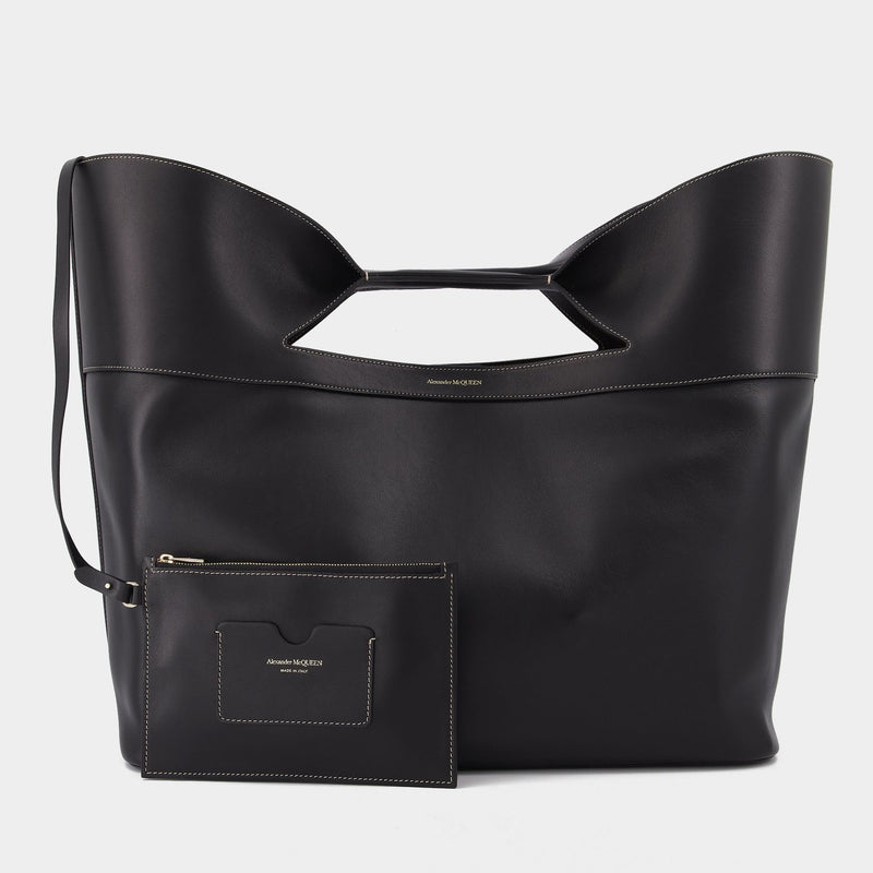 The Bow Large Bag in Black Leather
