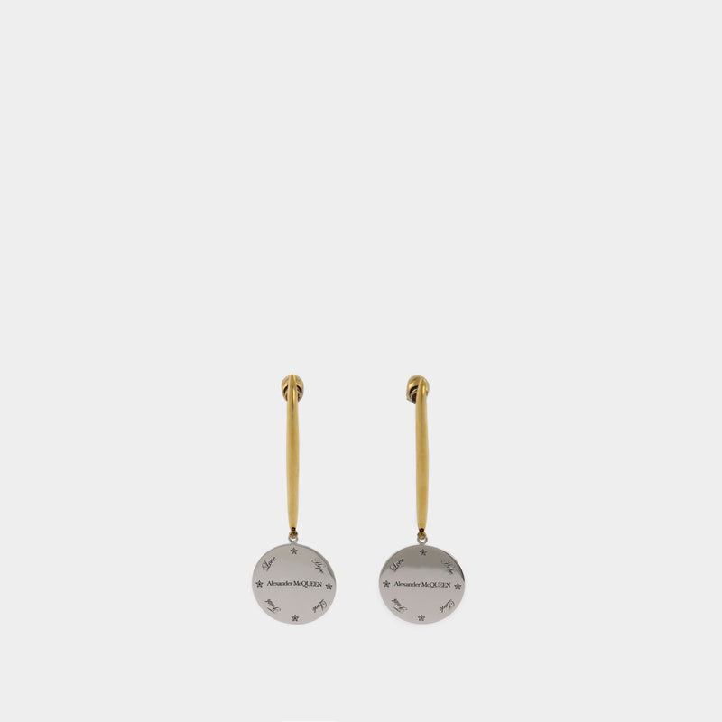 Brass Medal Earrings