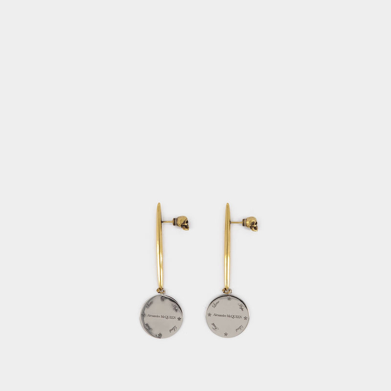 Brass Medal Earrings