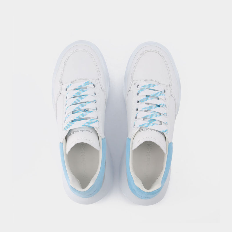 New Court Sneakers in White and Grey Leather