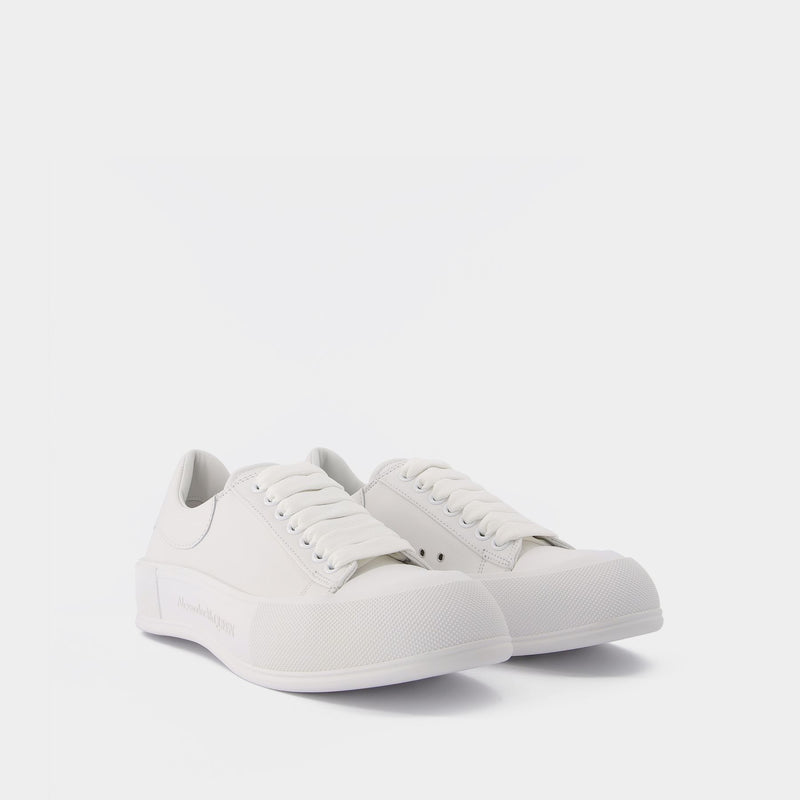 Deck Plimsoll Sneakers - Alexander Mcqueen - White - Leather