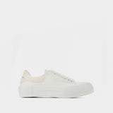 Deck Plimsoll Sneakers - Alexander Mcqueen - White - Canva