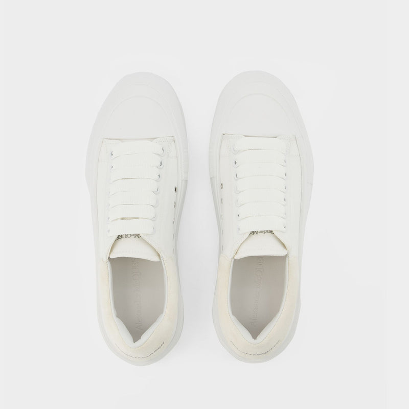 Deck Plimsoll Sneakers - Alexander Mcqueen - White - Canva