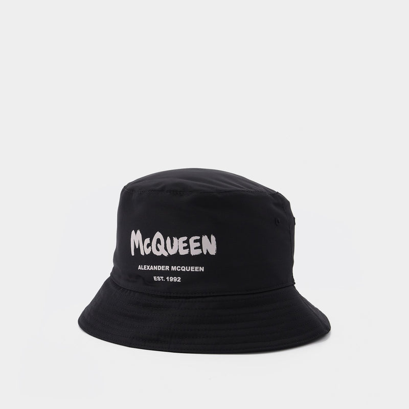 Tonal Affiti Hat - Alexander Mcqueen -  Black/Ivory - Synthetic