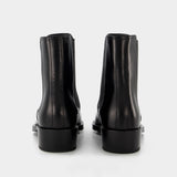 Boxcar Boots in Black/Silver Leather