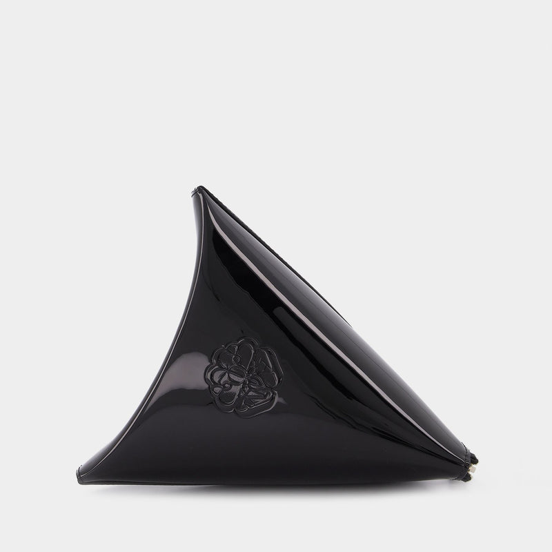 The Curve Pouch in Black Patent Leather