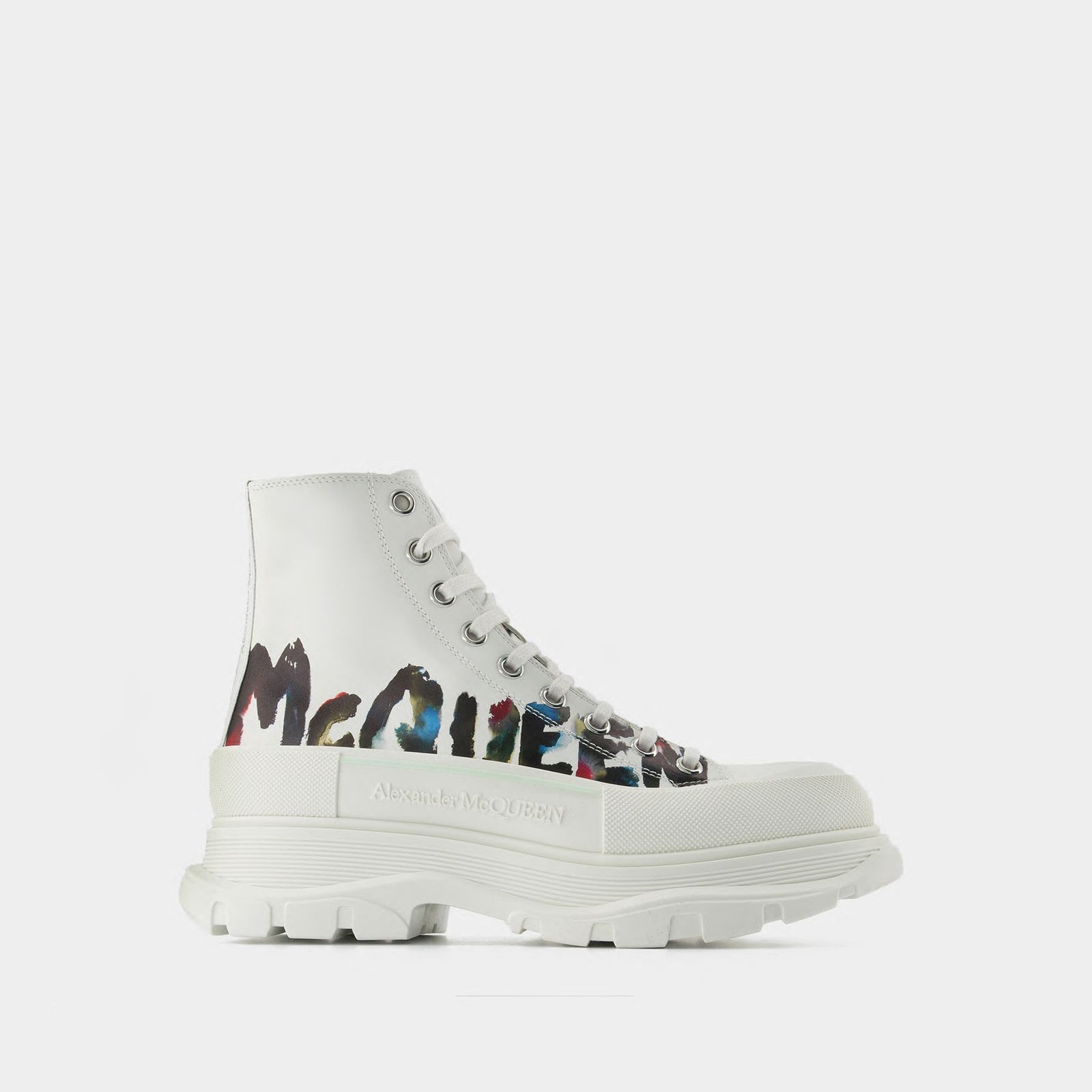 Tread Slick Sneakers - Alexander Mcqueen - White - Canvas display picture 2