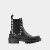 Tread Slick Ankle Boots - Alexander Mcqueen - Black/White - Leather