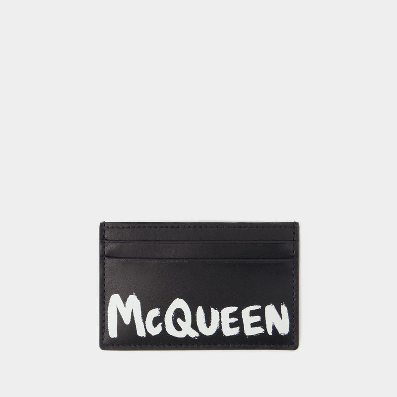 Card Holder - Alexander McQueen - Leather - Black